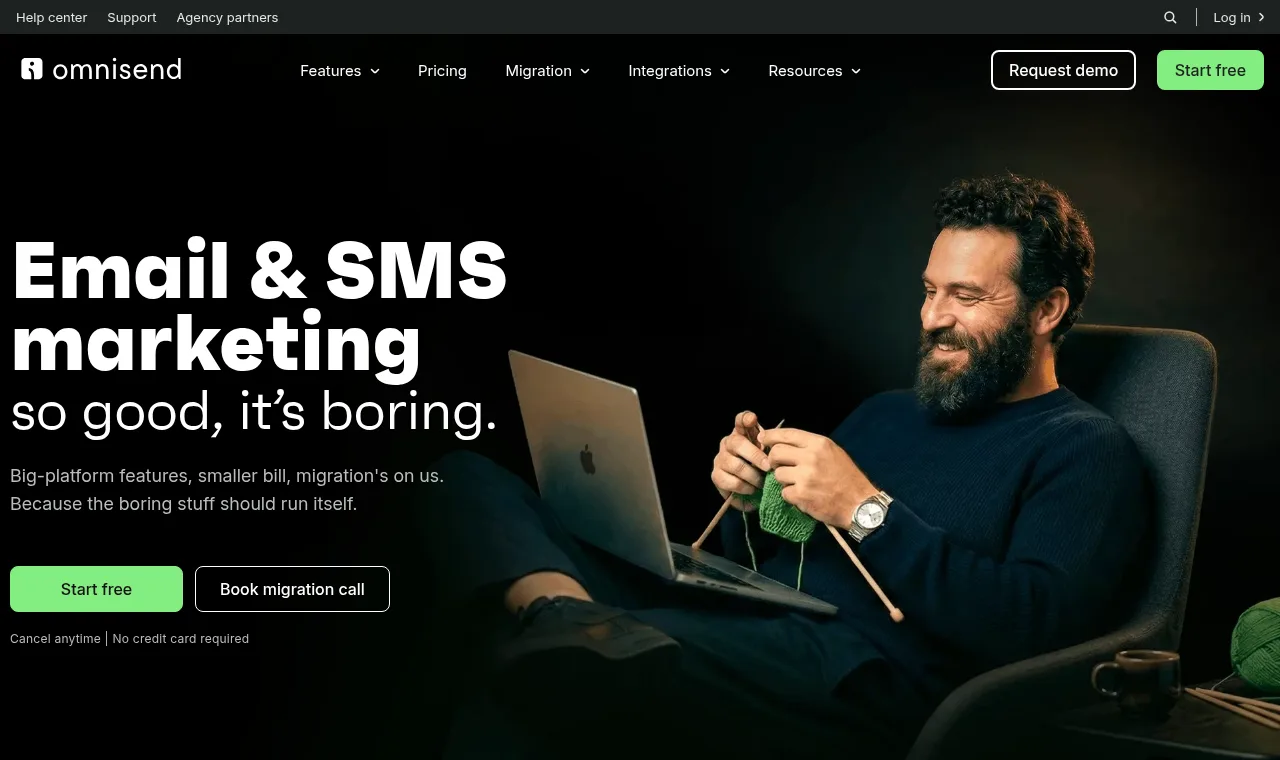 Omnisend official homepage screenshot Omnisend official homepage screenshot