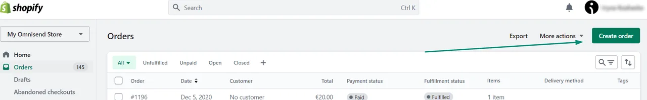 Omnisend app installed from the Shopify admin (Omnisend help center screenshot) Omnisend app installed from the Shopify admin (Omnisend help center screenshot)